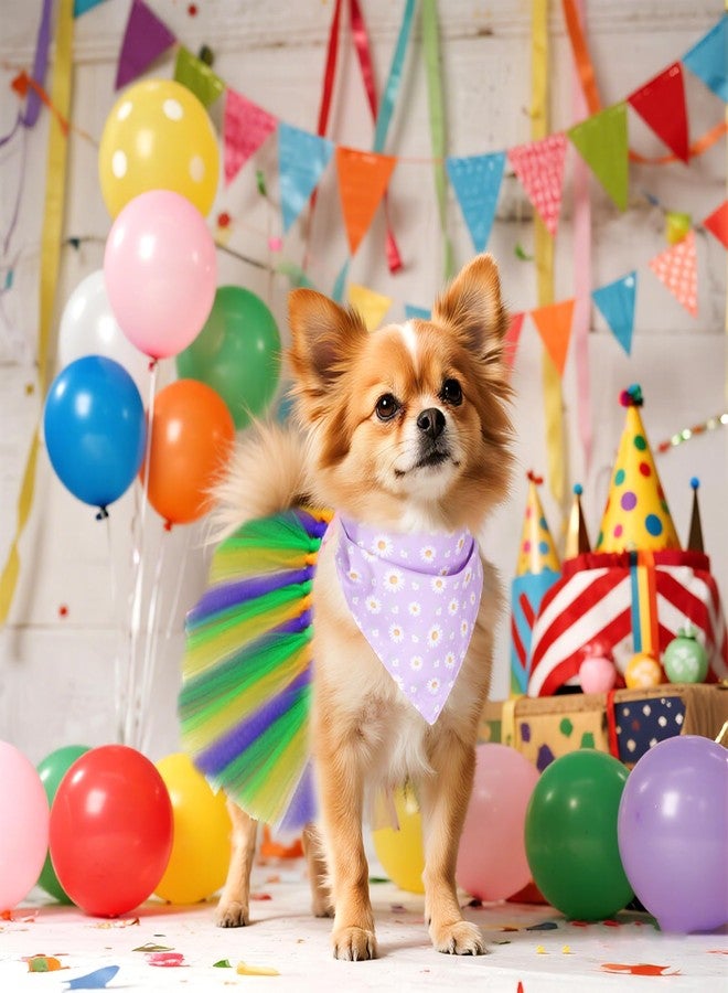 Fengek 2pcs Mardi Gras Dog Costume Set, Mardi Gras Dog Outfit with Tutu Skirt and Bandana for Carnival Celebrations - Image 5